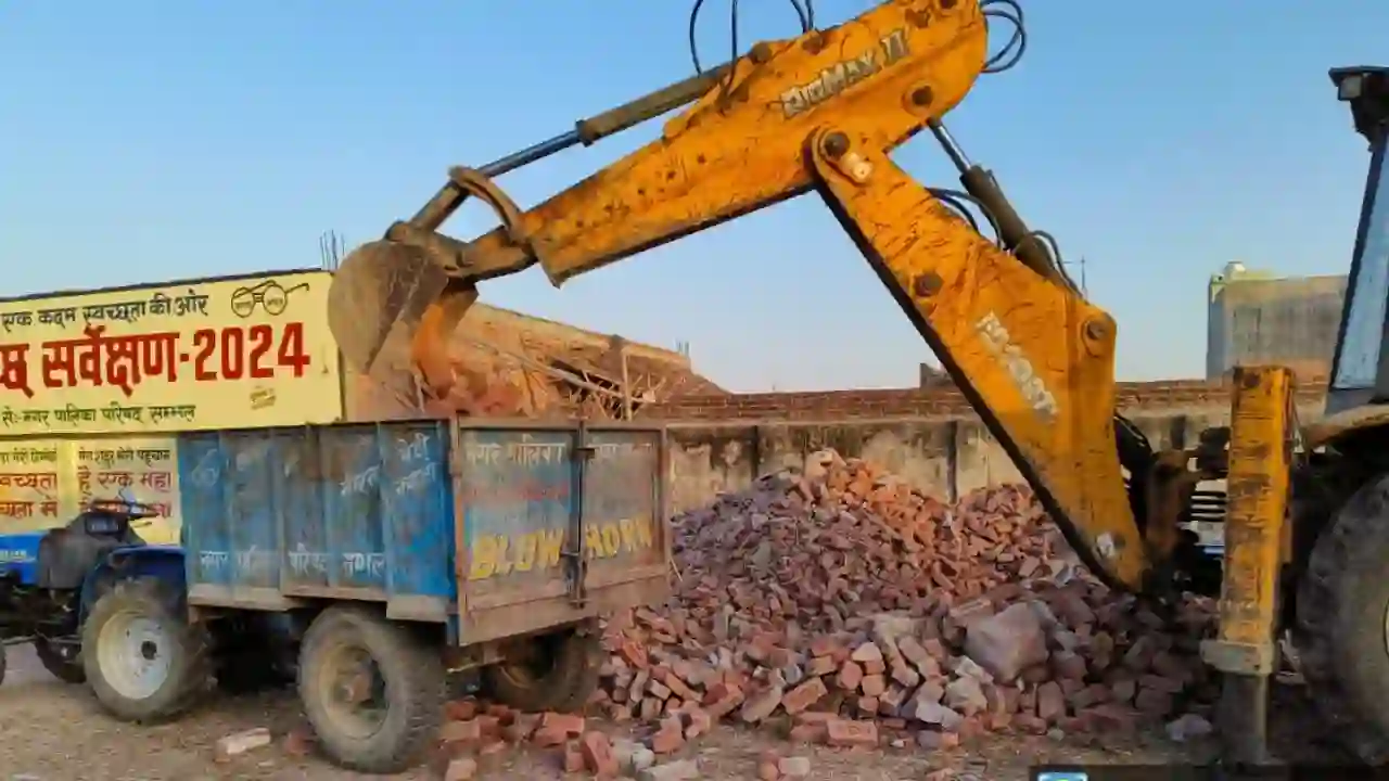 Sambhal The police post is being built from the same bricks that were used in the stone pelting