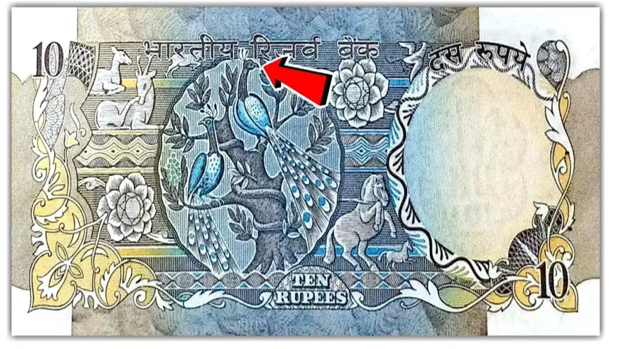 10 rupee peacock motif note earning