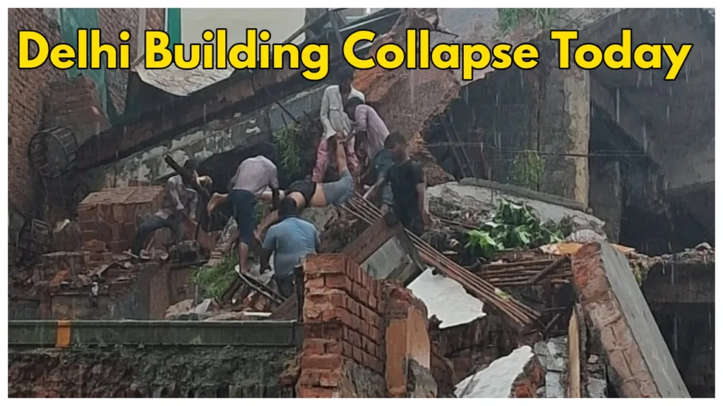 Building Collapse in Delhi Amidst Heavy Rains, Multiple Injured