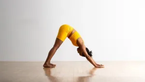 Downward-Facing Dog (Adho Mukha Svanasana): Inverts the body, improves circulation, and can reduce stress.