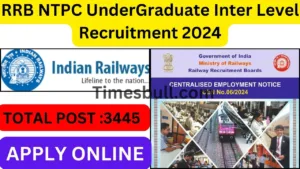 RRB NTPC UnderGraduate Inter Level Recruitment 2024 : UnderGraduate Bumper Vacancy, Apply Online