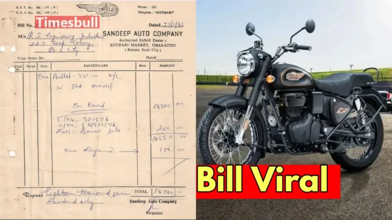 Royal Enfield Bullet 350 in 1986 was Rs 18700, bill viral