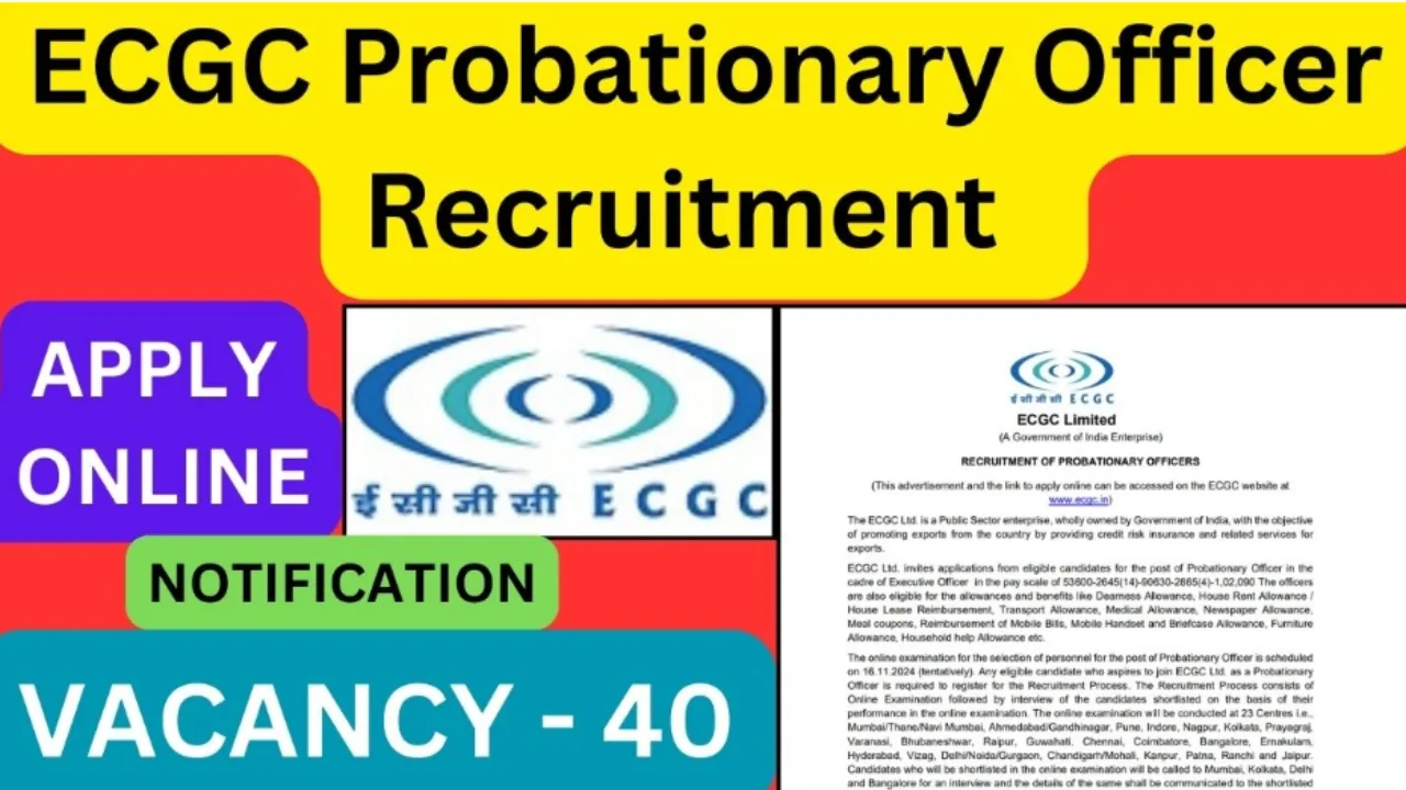 ECGC PO Recruitment 2024- Application...