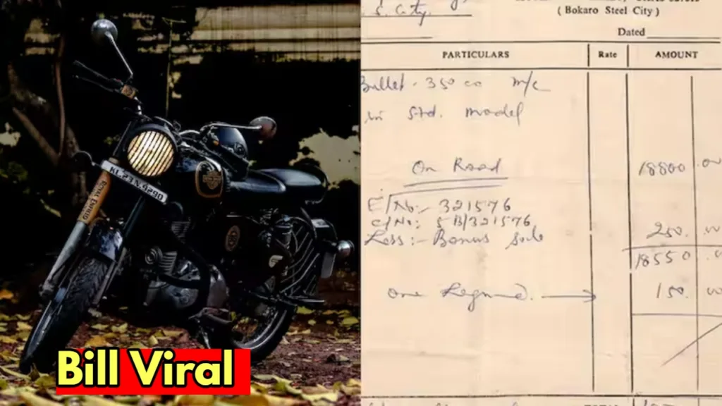 Royal Enfield Bullet 350 was priced at Rs 16,700 in 1986, bill viral