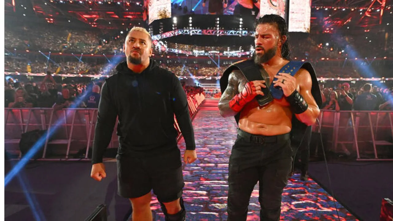 Superstar Roman Reigns at the Clash at the Castle arena