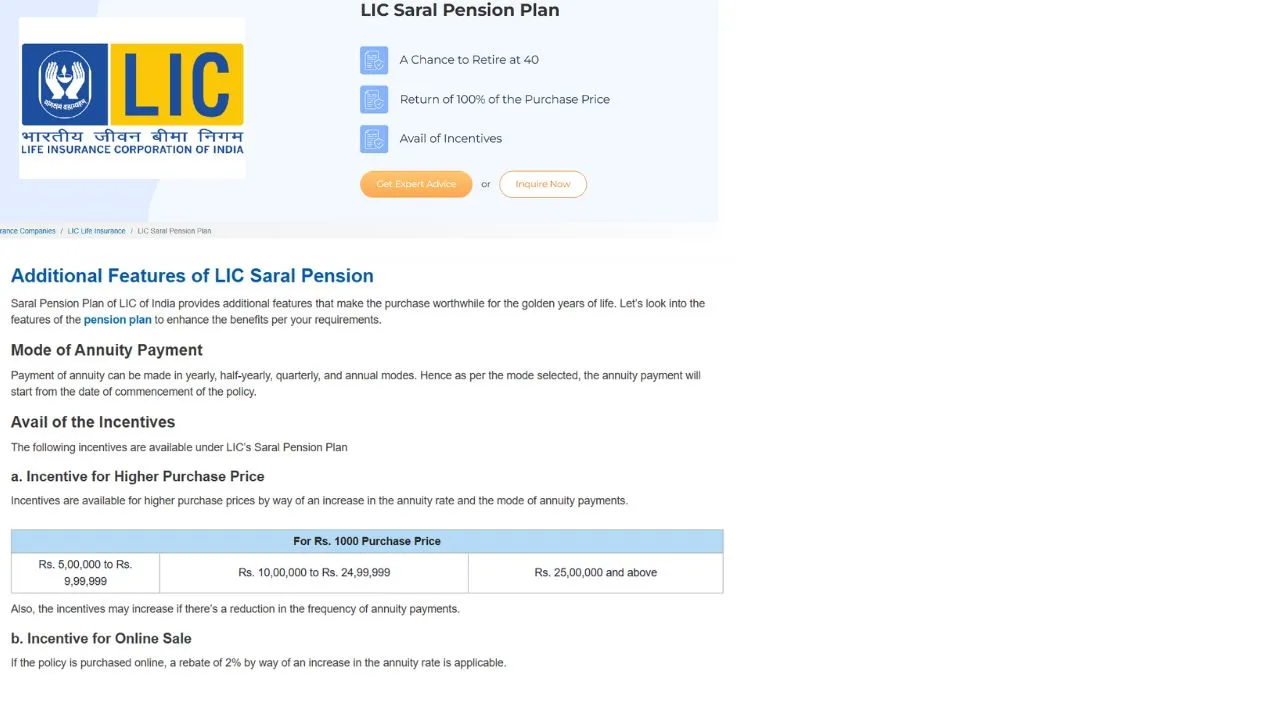 LIC Saral Pension Plan