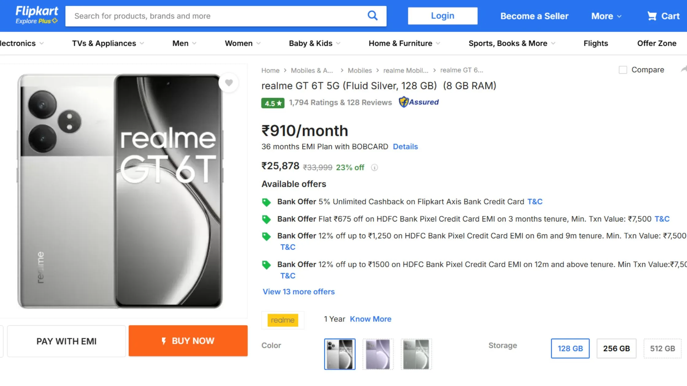 Realme GT 6T 5G Discount and Offer