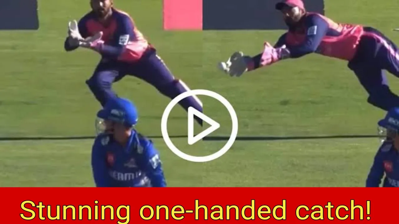 Outstanding one-handed catch by