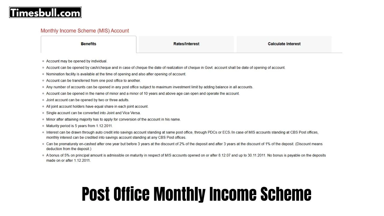 Post Office Monthly Income Scheme