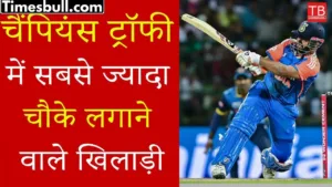 Name of the top 10 players who hit the most fours in the history of Champions Trophy