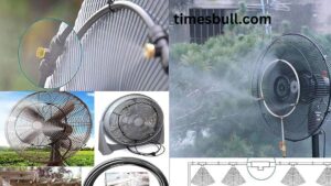 Water Spray Cooling Fan: These fans provide powerful air and a water spray. Check Details