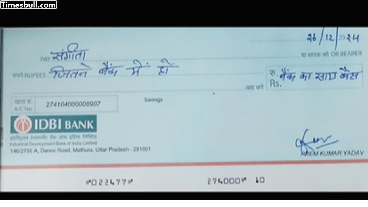 viral IDBI Bank Cheque