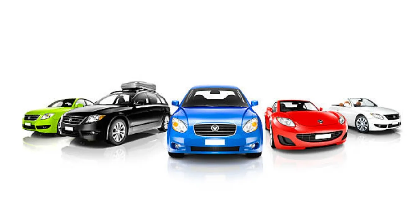 Studio Shot Of Colorful Generic Car