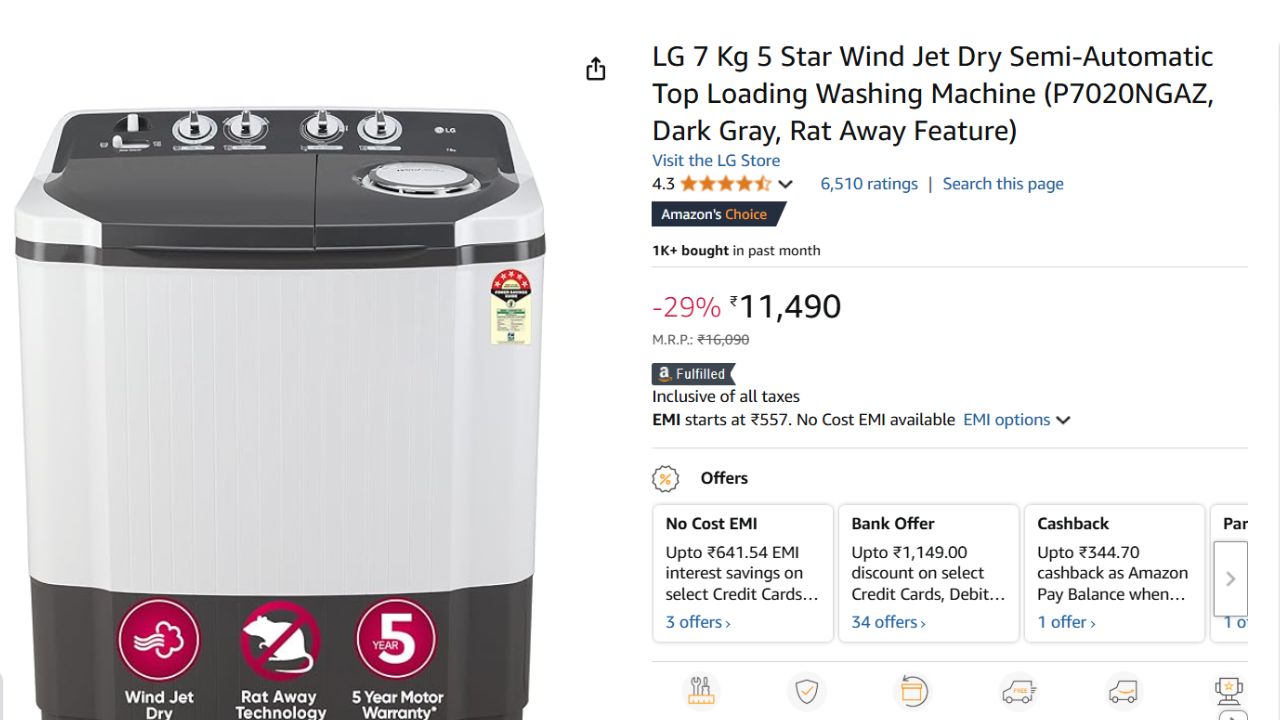 Best Semi Automatic Washing Machine