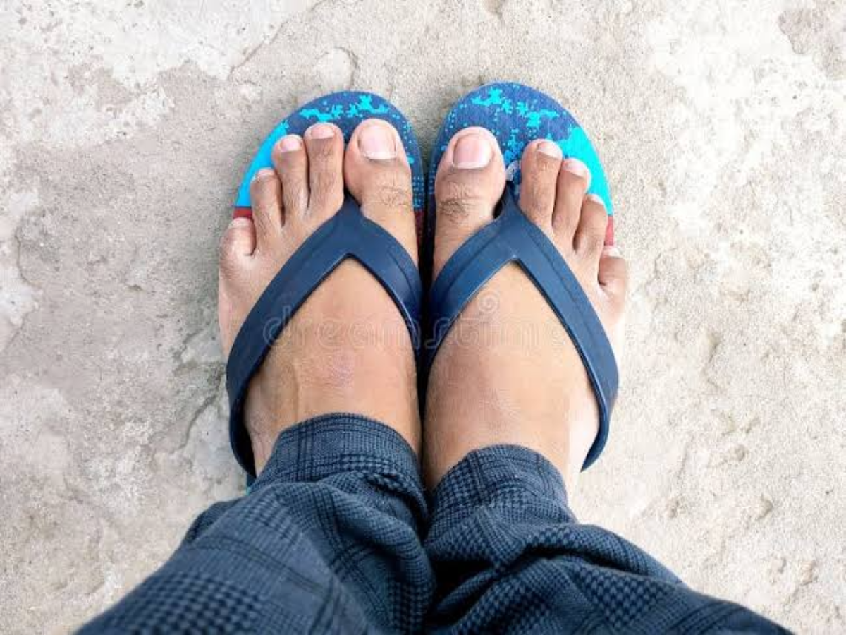 Wearing slippers while walking in...