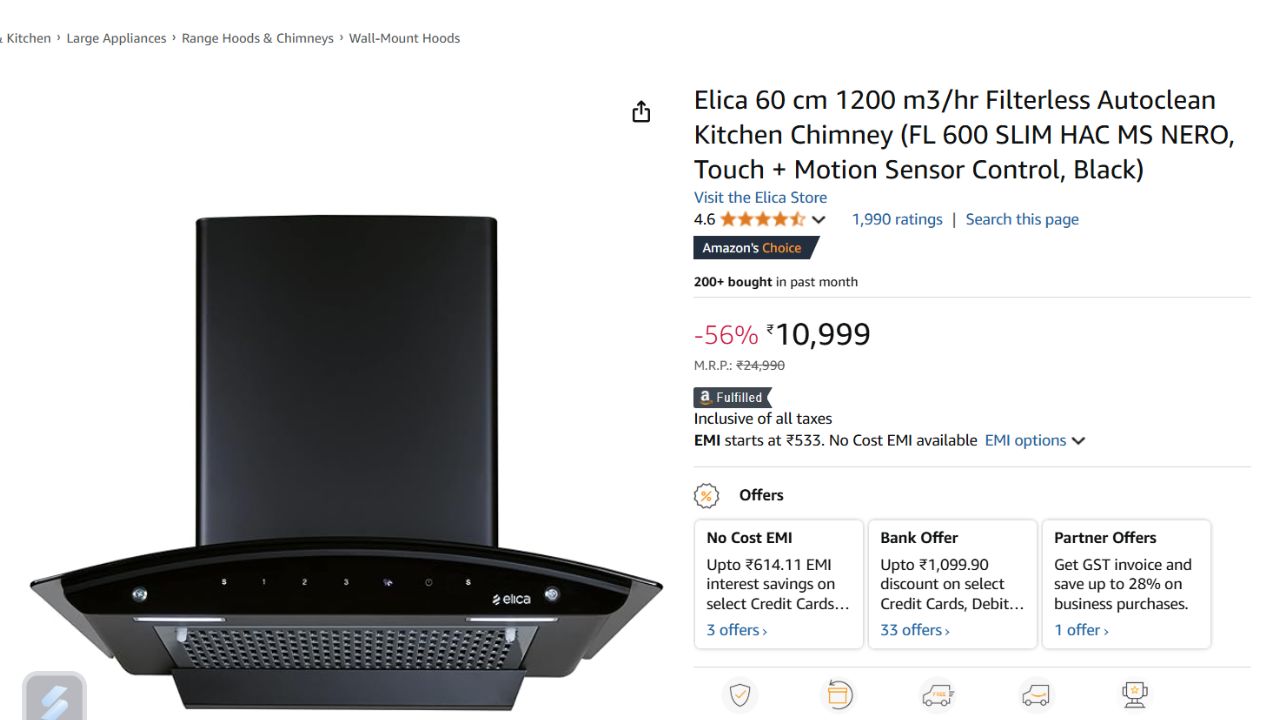 Kitchen Chimneys Under Rs 15000