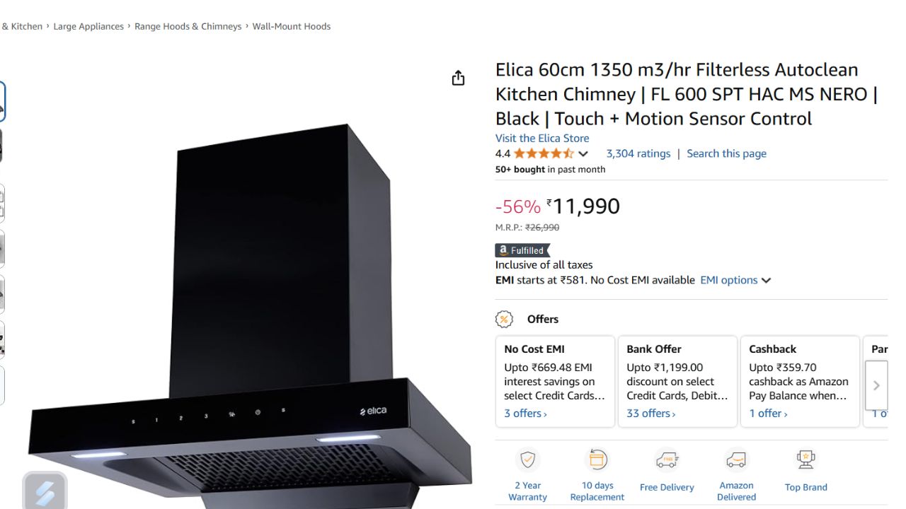 Kitchen Chimneys Under Rs 15000