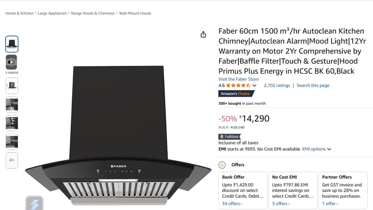 Kitchen Chimneys Under Rs 15000