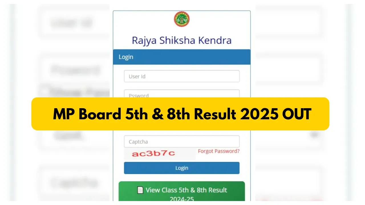 Mp Board 5th & 8th Result 2025 Out