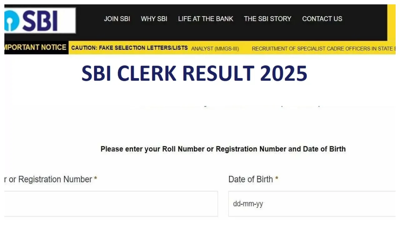 Sbi Clerk Prelims Result 2025