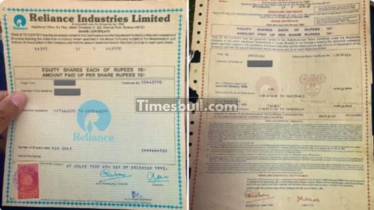 A person suddenly found a 30-year old RIL Share paper, today the cost of the paper is…