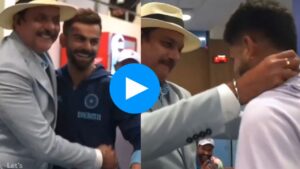 Watch: After the Semifinal, Ravi Shastri Boosts Team India’s Morale, Honors Shreyas Iyer with a Medal
