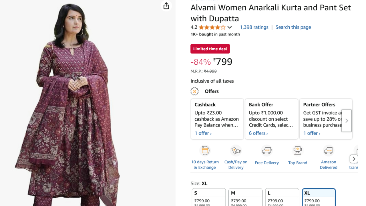 Alvami Women Anarkali Kurta Set