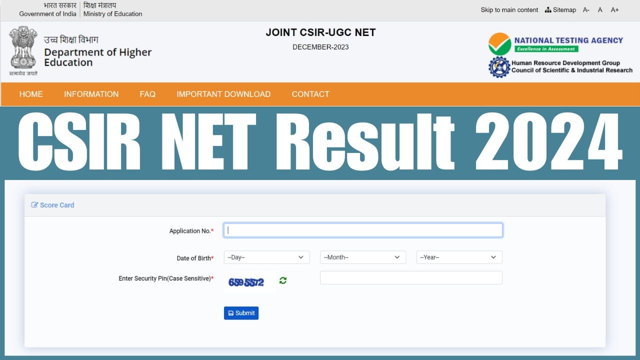 CSIR NET 2024 Result to...