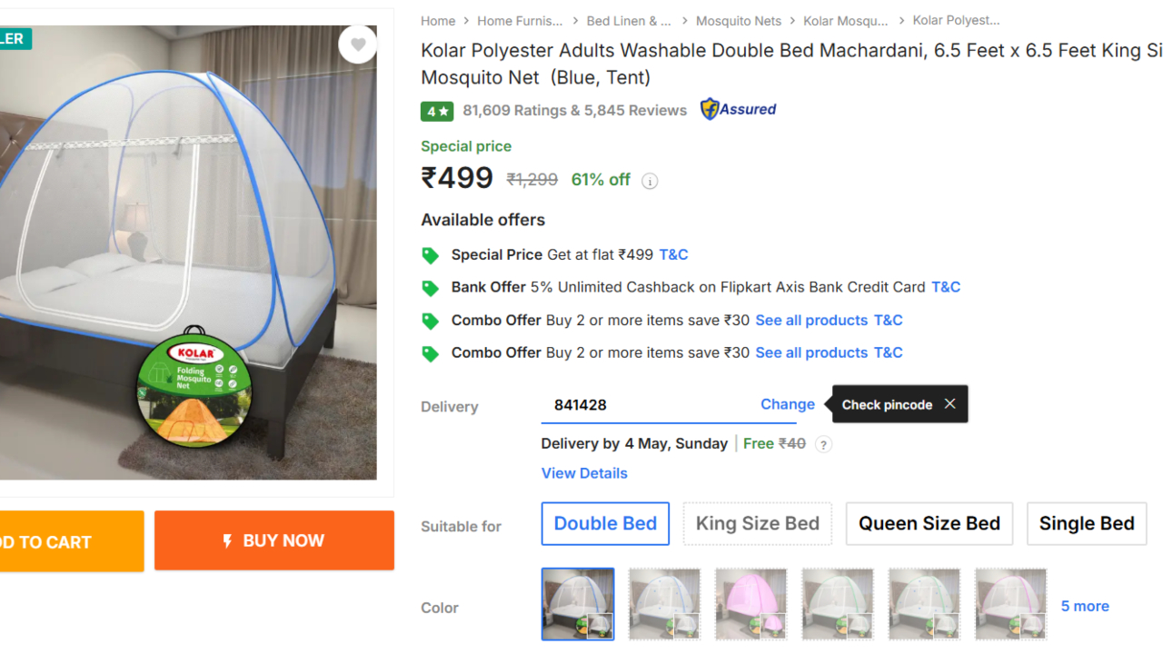 Kolar Polyester Double Bed Machardani Discount