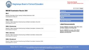 MBOSE SSLC 10th Result 2025 How to Check: megresults.nic.in.