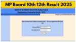 MP Board 10th 12th Result 2025