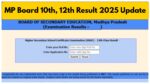 MP Board 10th, 12th Result 2025 Update