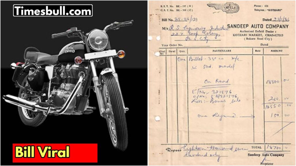 Viral 1986 Royal Enfield Bullet Bill Shows Price Shock, know update
