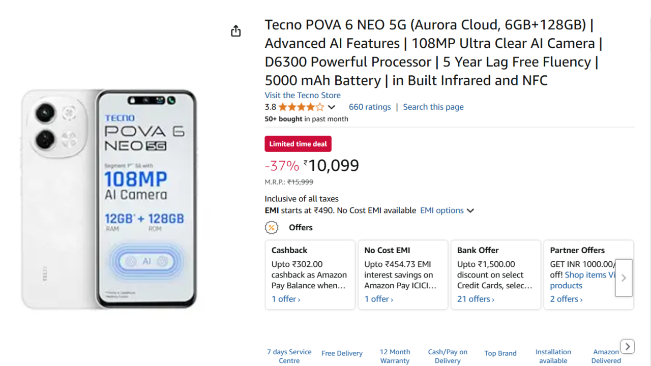 Tecno Pova 6 Neo 5G Amazon Offer : An Economic Monster in Pocket Size 1 Tecno Pova 6 Neo 5G Amazon Offer