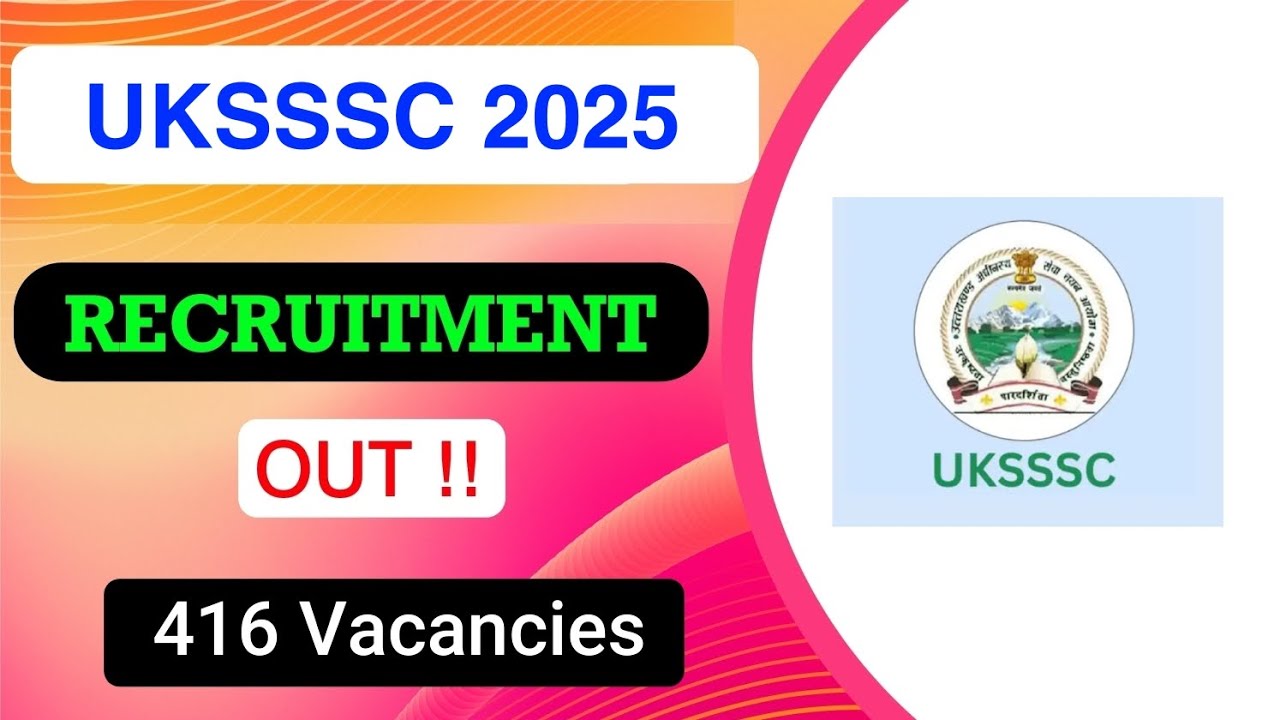 UKSSSC Recruitment 2025 Announced with...