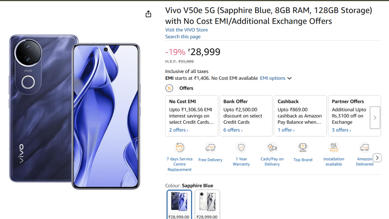 Vivo V50e 5g Flat Off