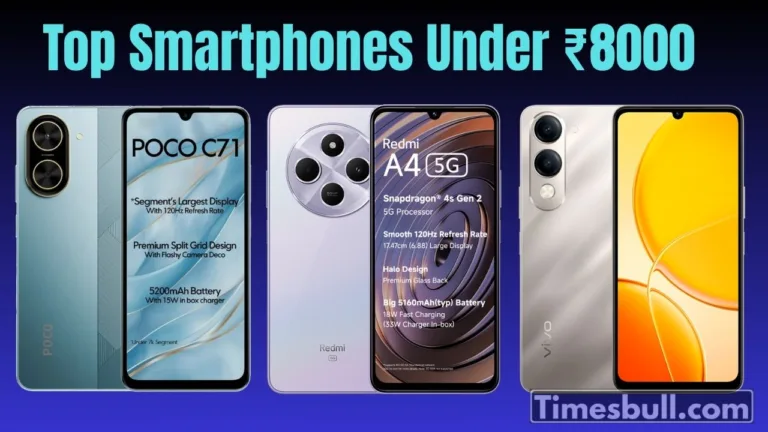 Top Smartphones Under ₹8000: Budget Phones with fast performance