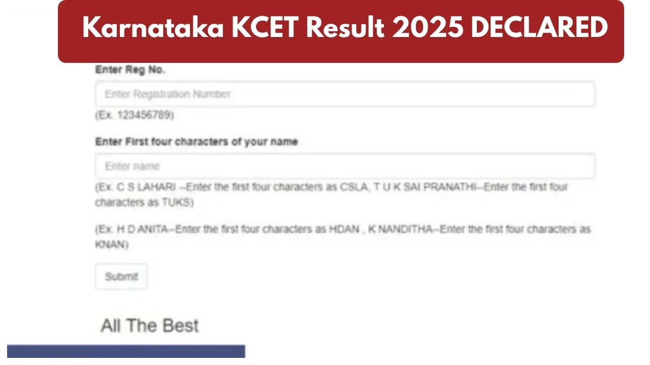 Karnataka KCET Result 2025