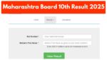 Maharashtra Board 10th Result 2025