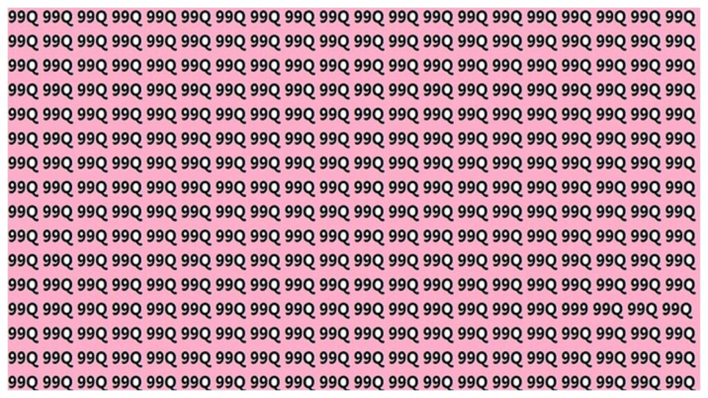Optical Illusion – Can You Find the Hidden 999 Among the 99Qs in 15 Seconds?
