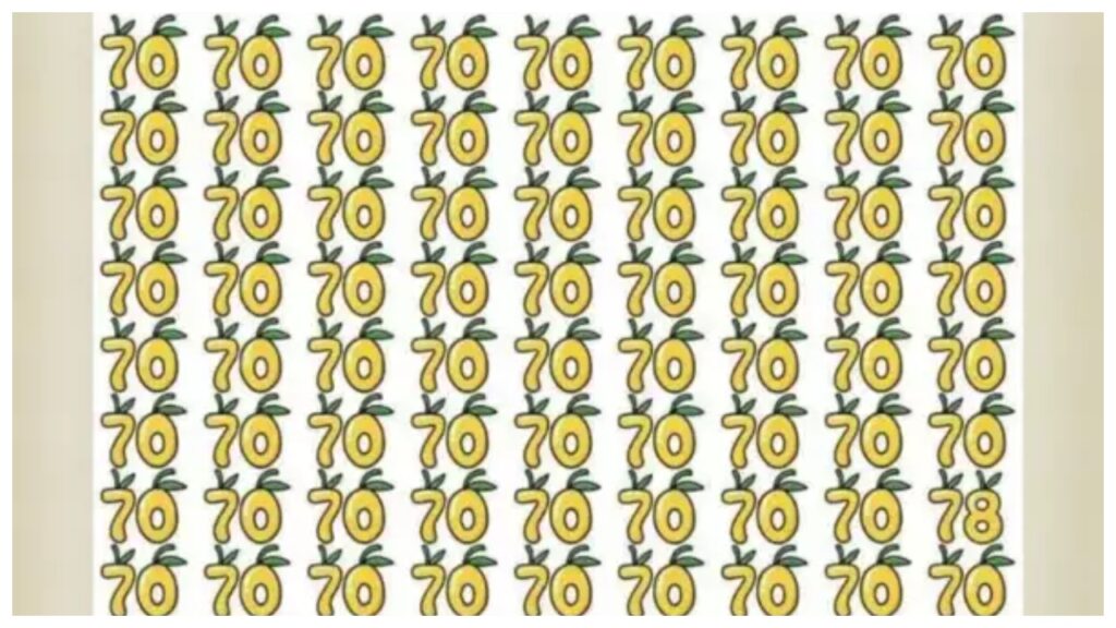 Optical Illusion – Find the Hidden 78 Among the 70s in 5 Seconds!