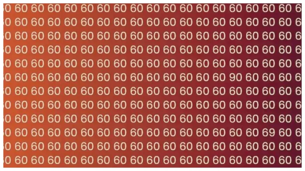 Optical Illusion – Can You Find Hidden 90 & 69 Among the 60 Number in 10 Seconds?
