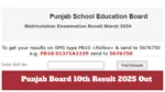 Punjab Board 10th Result 2025 Out