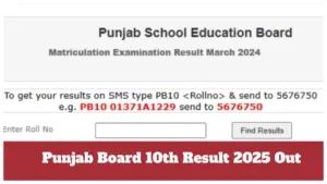 PSEB 10th Result 2025 DECLARED: 95.61% Pass, Check Score at pseb.ac.in & Via SMS