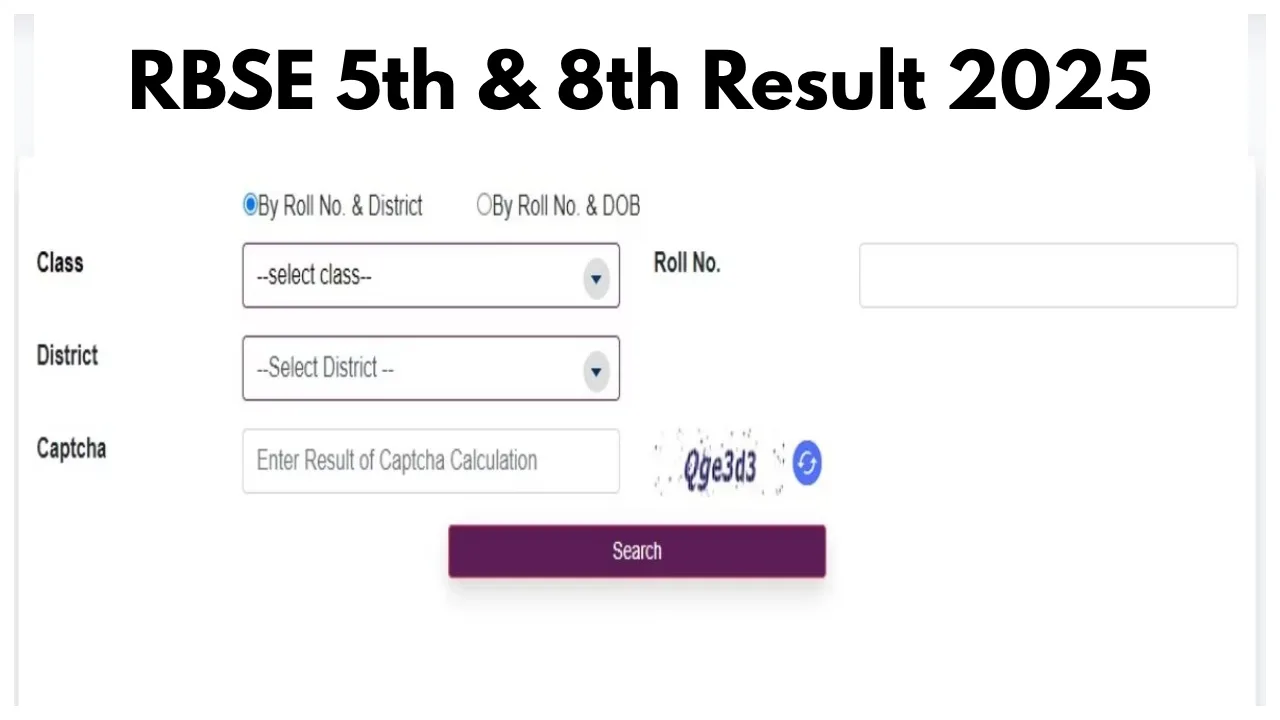 RBSE 5th & 8th Result...