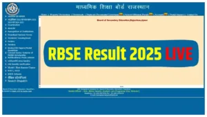 RBSE 12th Result 2025 Live Update – How to Check Science, Arts & Commerce Scores Via Direct Link