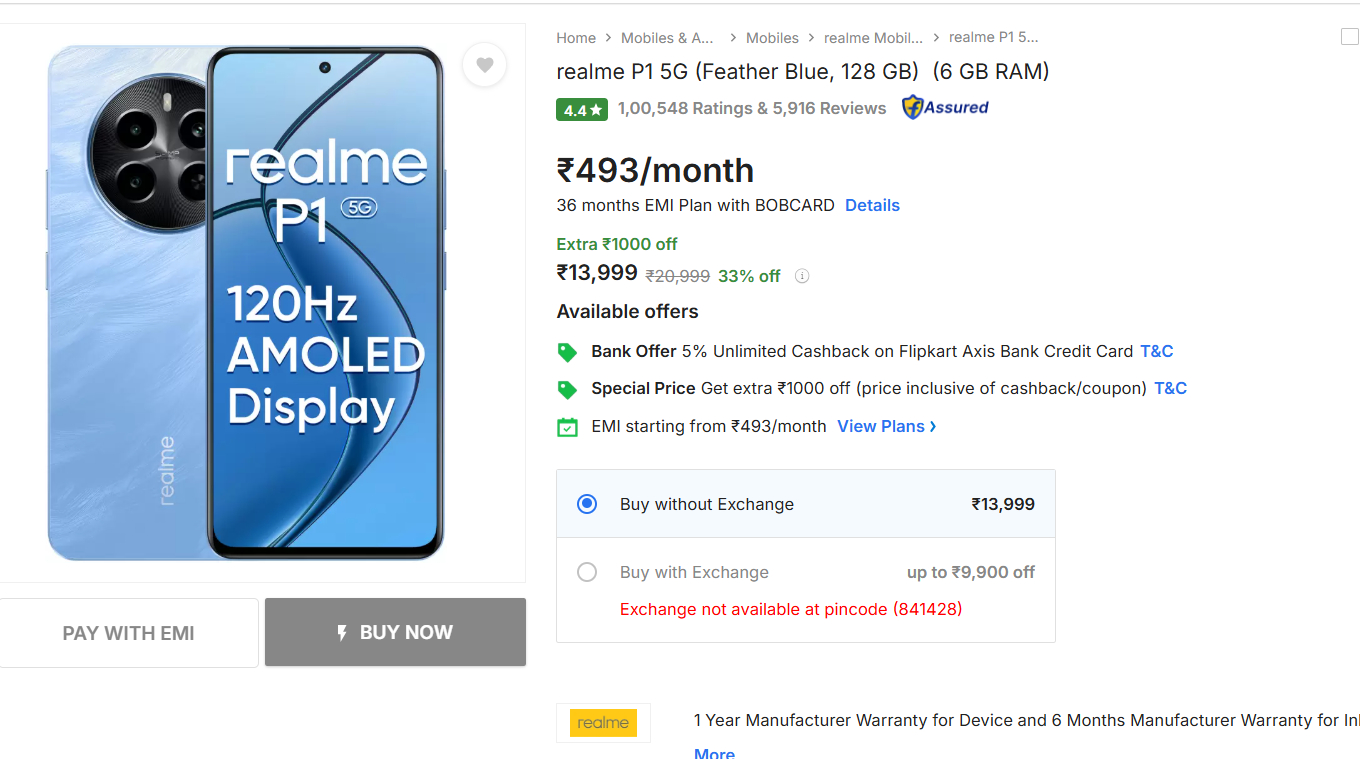 Realme P1 5g Flipkart Sasa Sale