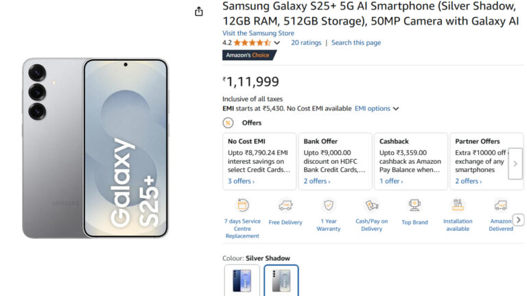 Samsung Galaxy S25+ Big-Screen Model with a Maximum of Rs 83,000 Exchange Offer on Amazon