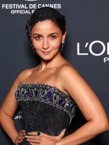 Alia Bhatt Glamorous in Armani Privé Blue Gown with Matching Headpiece, See Photos
