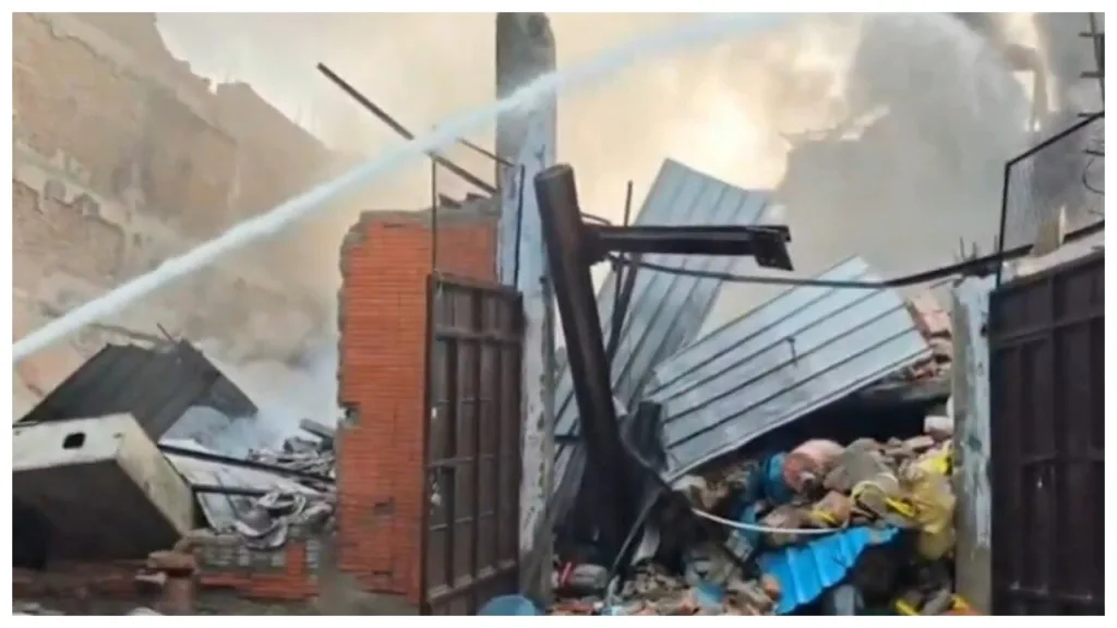 Delhi Fire -Huge Fire Breaks Out in Bawana Factory, Building Collapses